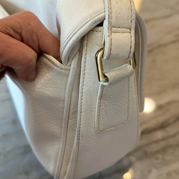 Vintage Panache by Ganson white with gold hardware Crossbody Shoulder Purse Bag - Picture 11 of 12